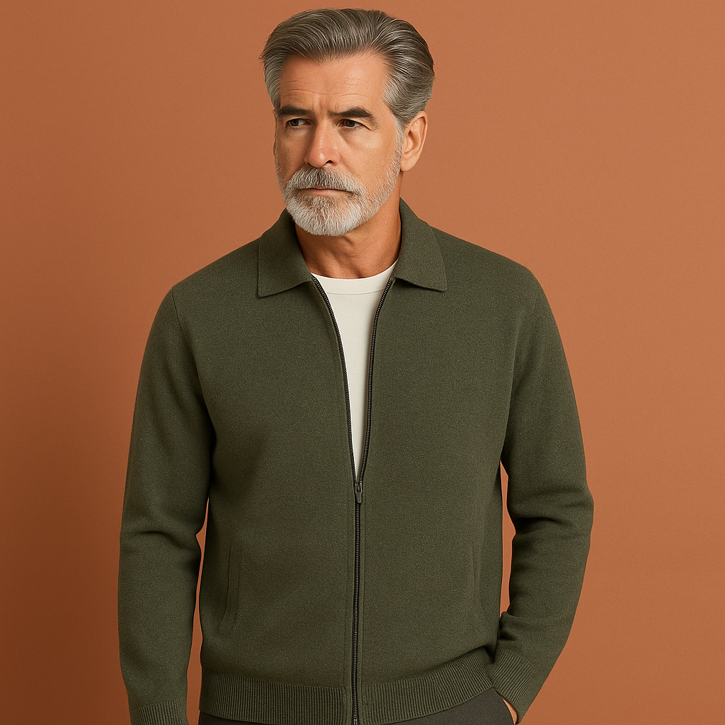 Heren vest in groen met ritssluiting, zacht en comfortabel voor casual en stijlvolle outfits.