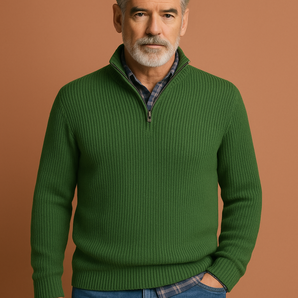 Heren wollen trui in groen met tijdloos design, zacht en comfortabel voor casual en stijlvolle outfits.