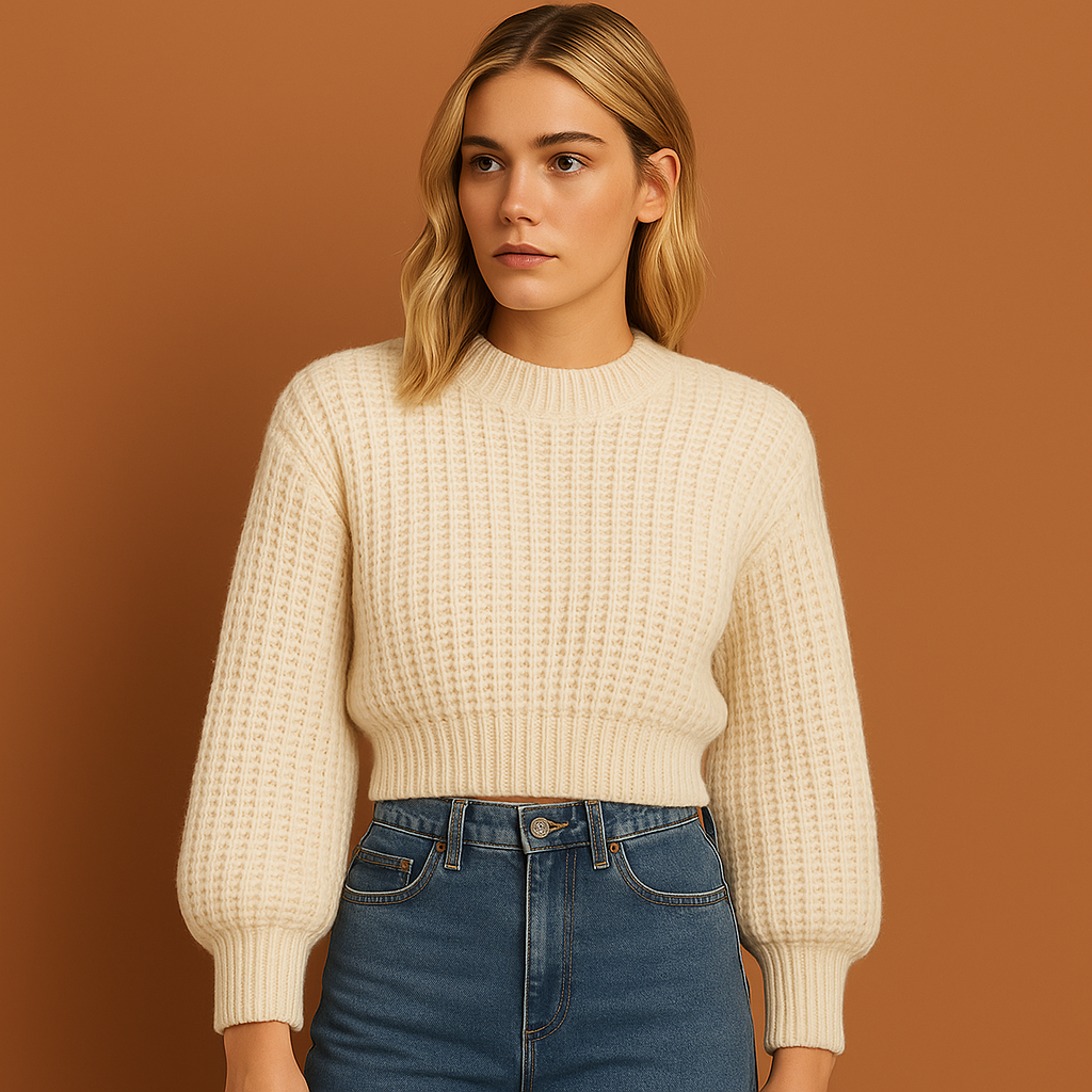 Beige damestrui met moderne uitstraling en comfortabele losse pasvorm, ideaal voor een stijlvolle casual look.