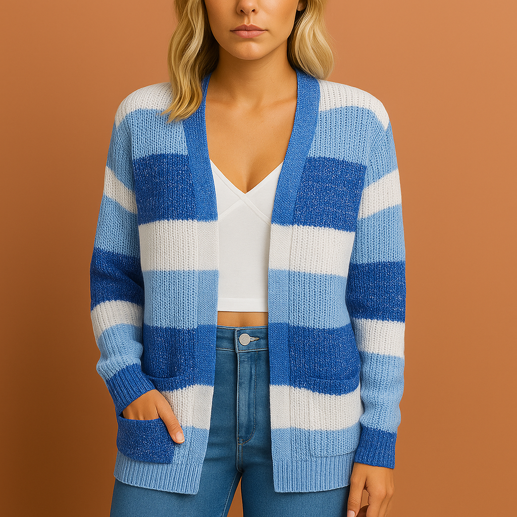 Blauw dames vest met moderne pasvorm en stijlvolle uitstraling, perfect voor casual en nette herfstoutfits.