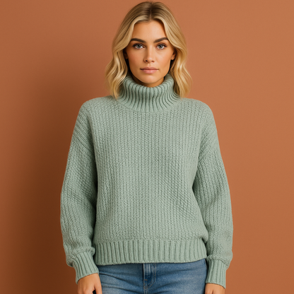 Dames coltrui in blauw met moderne stijl, zacht en comfortabel voor casual outfits.