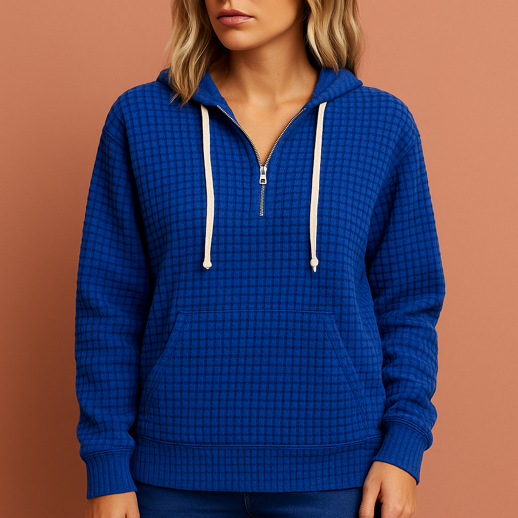 Dames hoodie in blauw met oversized pasvorm, zacht en comfortabel voor casual outfits