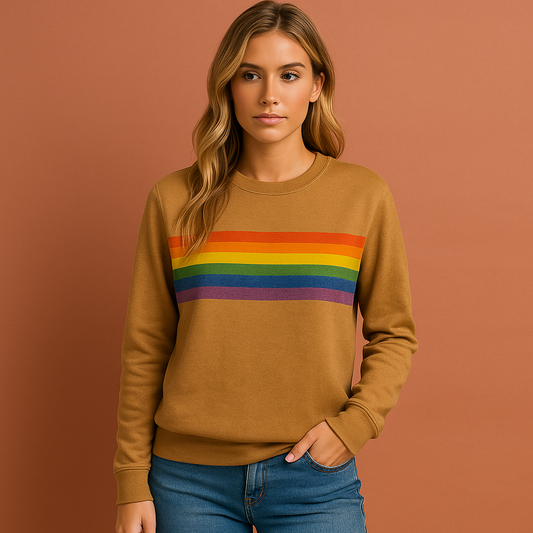Dames trui in bruin met ronde hals en elegante pasvorm, zacht en comfortabel voor casual en stijlvolle outfits.