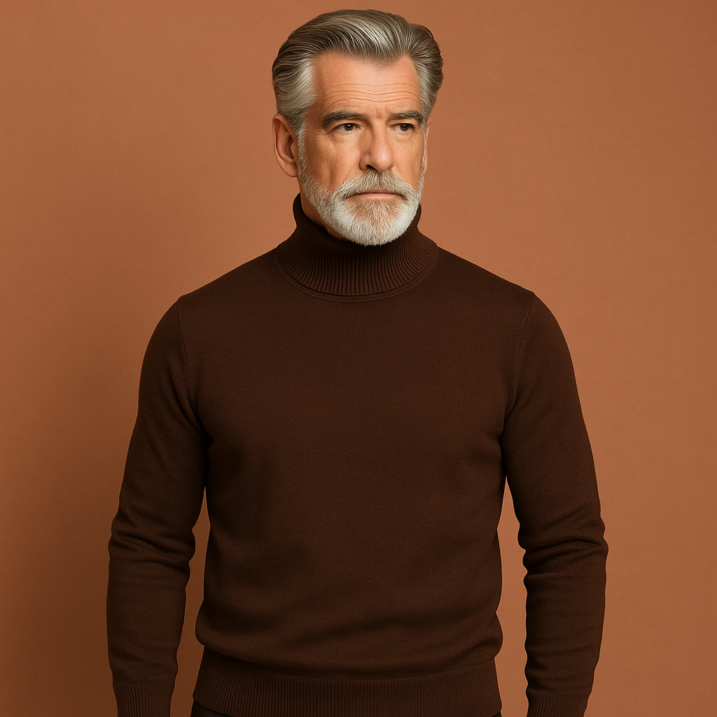Bruine coltrui voor heren met warme pasvorm en tijdloos ontwerp, ideaal voor koude dagen en stijlvolle outfits.