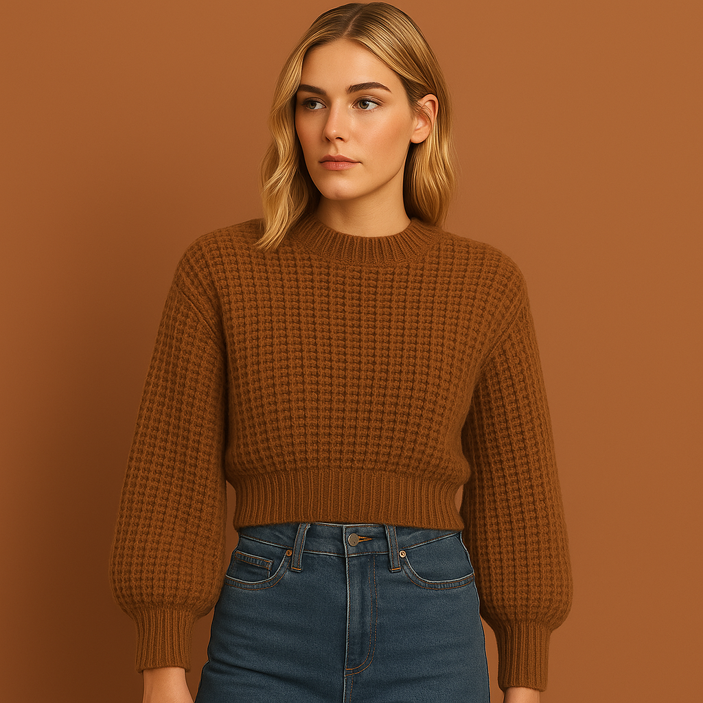 Bruine damestrui met moderne uitstraling en comfortabele losse pasvorm, ideaal voor een stijlvolle casual look.