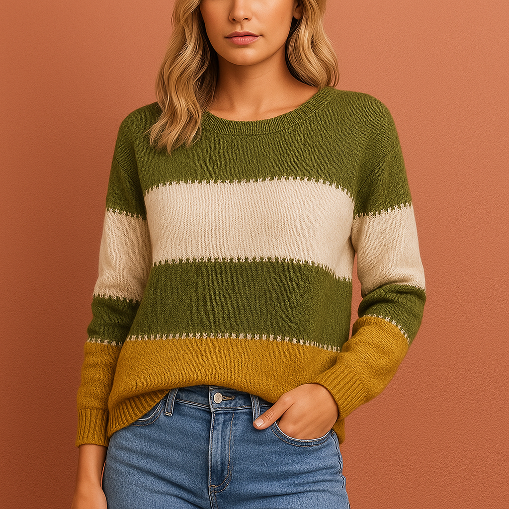 Geel gestreept sweatshirt voor dames met comfortabele pasvorm, ideaal voor casual outfits en dagelijks gebruik.