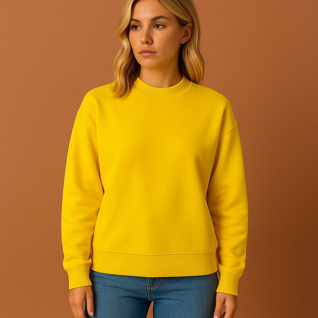 Gele casual dames sweater met moderne pasvorm, ideaal voor dagelijks gebruik en ontspannen outfits.