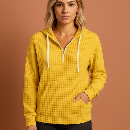 Dames hoodie in geel met oversized pasvorm, zacht en comfortabel voor casual outfits