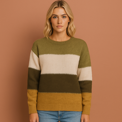 Dames trui in geel met zachte textuur, ideaal voor casual en vrolijke outfits.