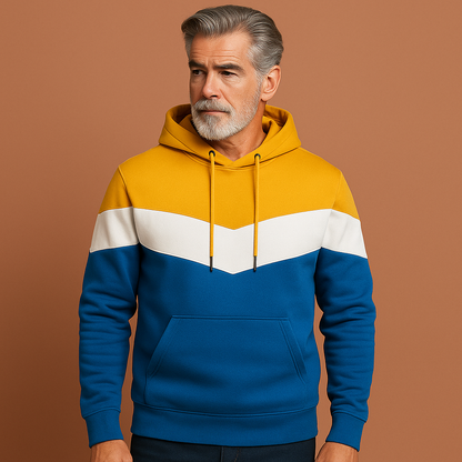 Hoodie sweatshirt voor heren in gele kleur met comfortabele pasvorm, ideaal voor casual outfits.