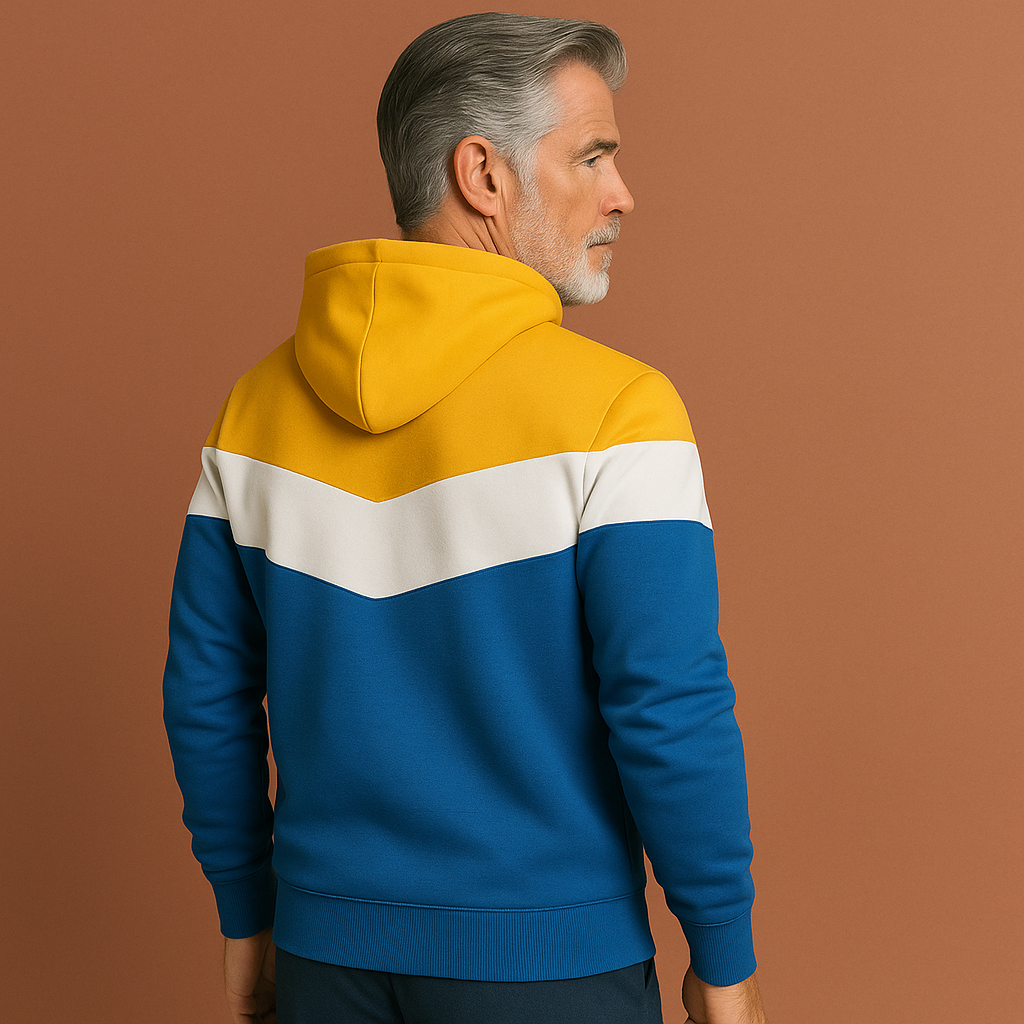 Hoodie sweatshirt voor heren in gele kleur met comfortabele pasvorm, ideaal voor casual outfits.