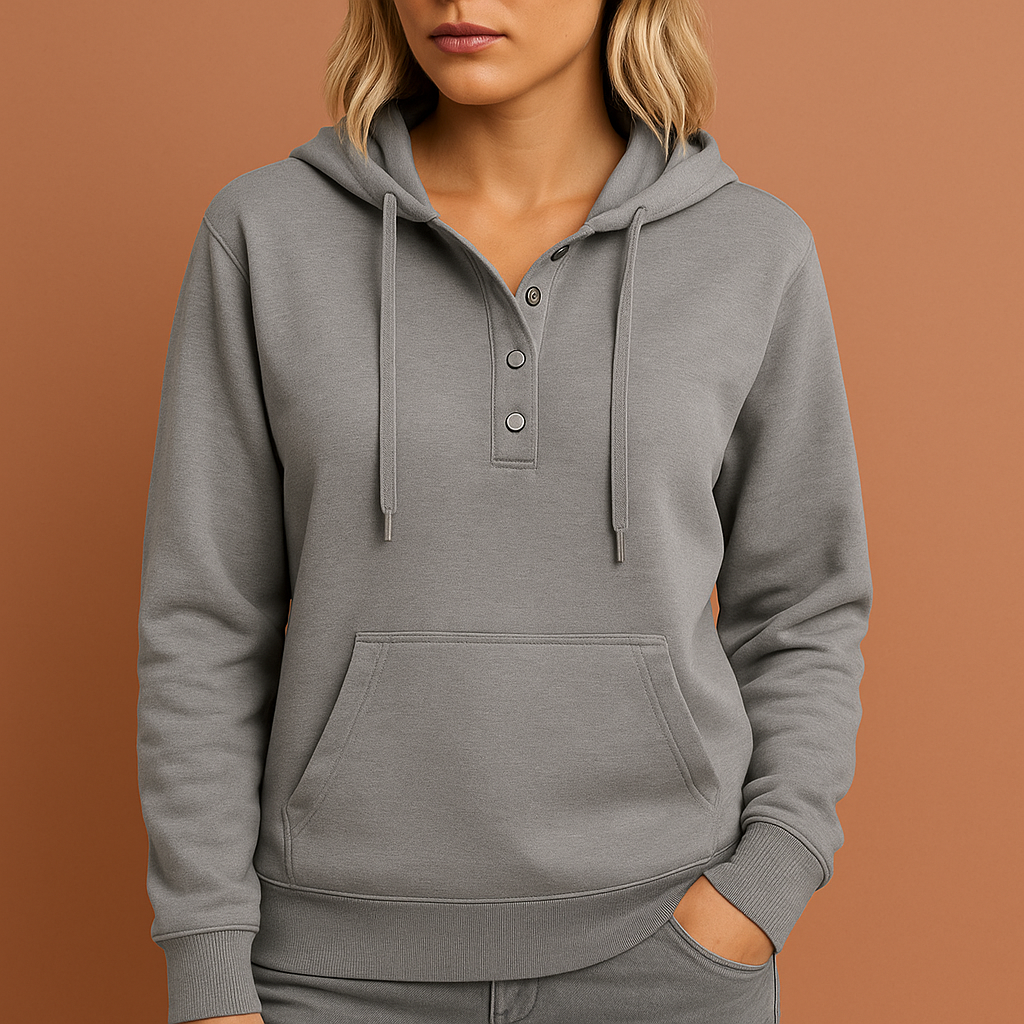 Grijs dames sweatshirt met moderne designerprint en comfortabele pasvorm, ideaal voor casual outfits.