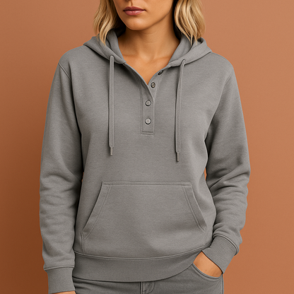 Grijs dames sweatshirt met moderne designerprint en comfortabele pasvorm, ideaal voor casual outfits.