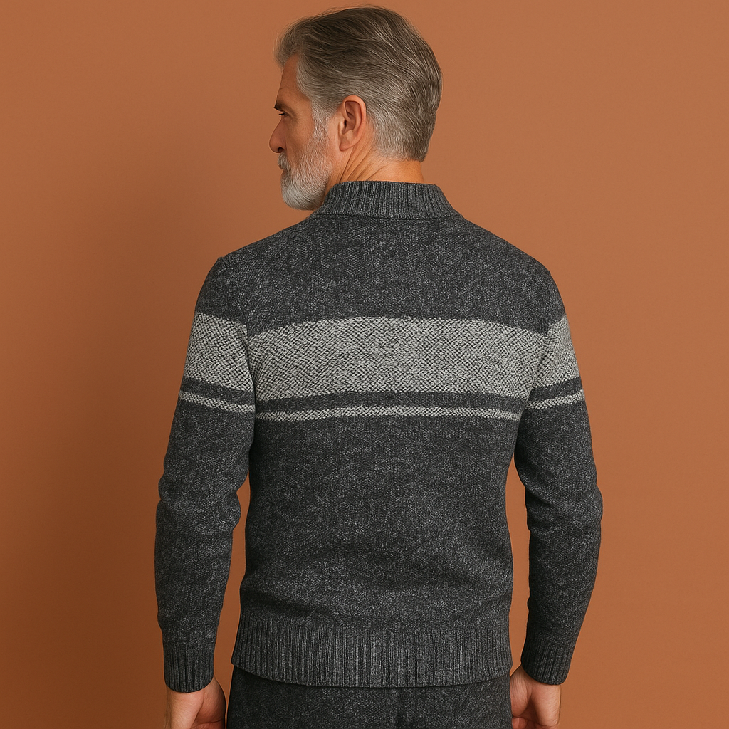 Grijs gebreid heren vest met ritssluiting en comfortabele pasvorm, ideaal voor casual outfits en dagelijks gebruik.