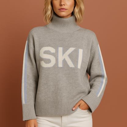 Grijze coltrui met elegante pasvorm voor dames, comfortabel en stijlvol voor werk, vrije tijd of koude dagen.