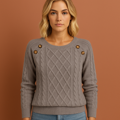 Dames sweater in grijs met moderne pasvorm, zacht en ideaal voor casual outfits.