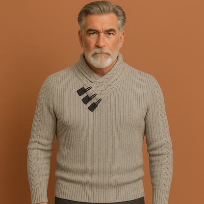 Grijze heren sweater met gebreid ontwerp en comfortabele pasvorm, ideaal voor dagelijks gebruik en casual outfits.