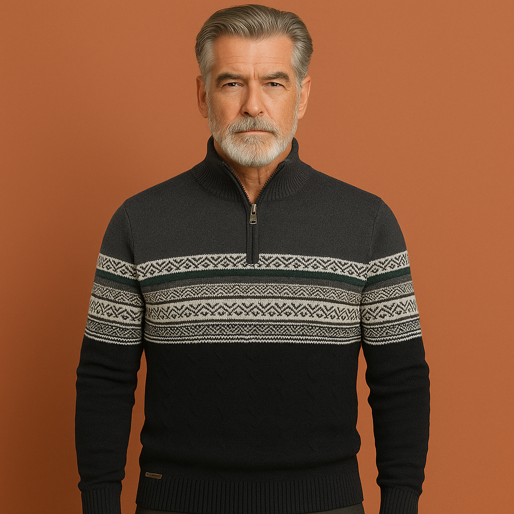 Grijze gebreide trui voor heren met moderne pasvorm, ideaal voor dagelijkse en nette outfits.