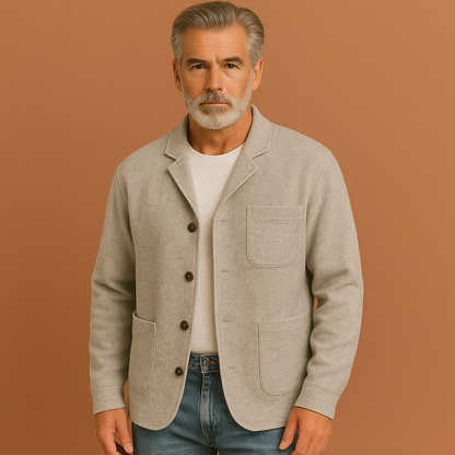 Heren blazer in grijs met geruit design, zacht en comfortabel voor casual en stijlvolle outfits.