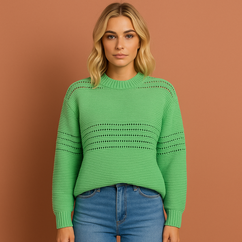 Groene damestrui met comfortabele pasvorm en elegante uitstraling, ideaal voor casual en stijlvolle outfits.