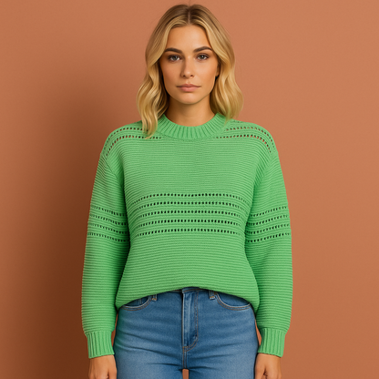 Groene damestrui met comfortabele pasvorm en elegante uitstraling, ideaal voor casual en stijlvolle outfits.