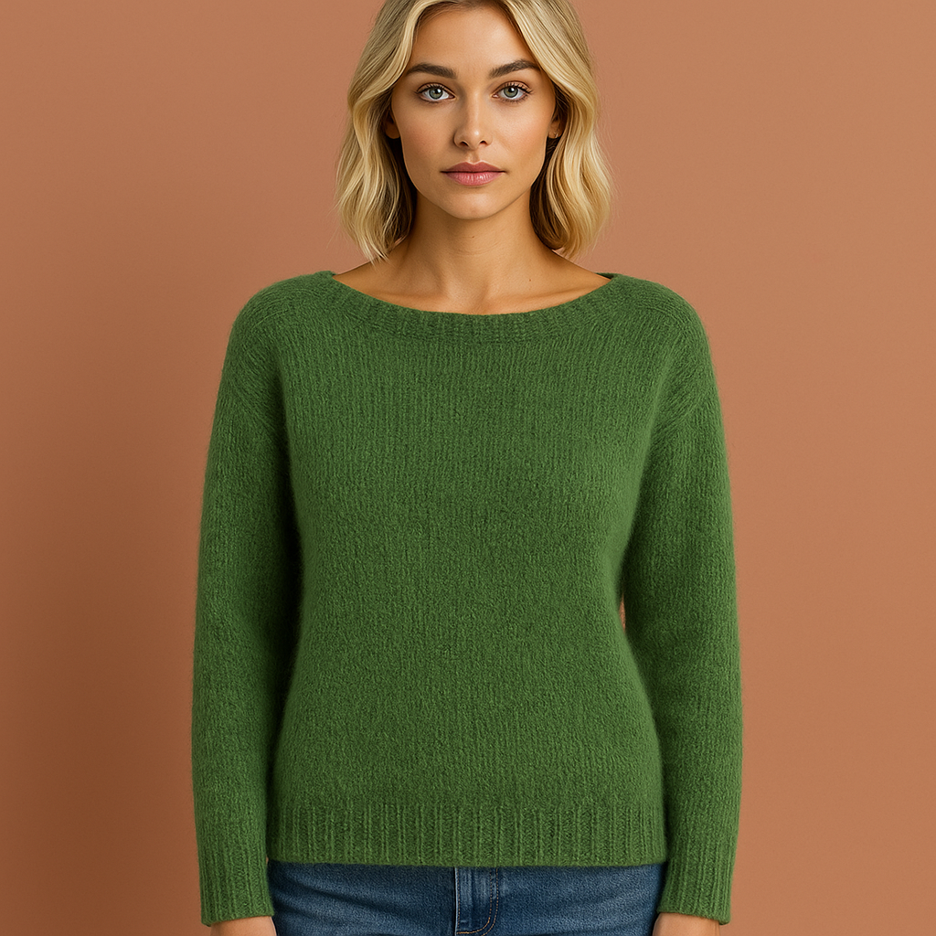 Damestrui in groen met zachte afwerking, perfect voor herfst en winter.