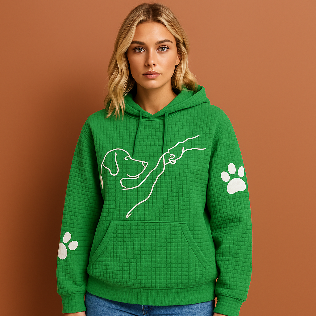 Groene warme hoodie voor dames met comfortabele pasvorm, ideaal voor casual outfits en koude dagen.