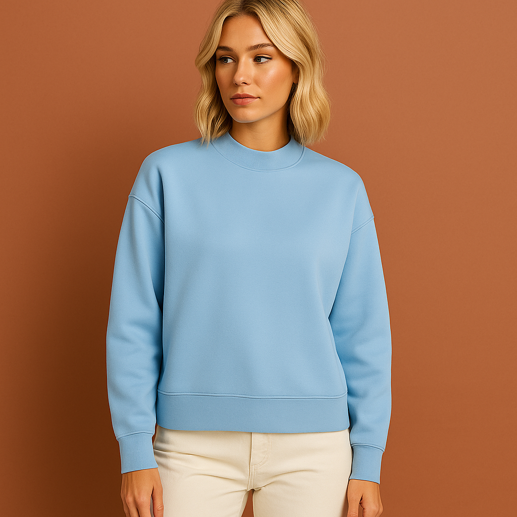 Lichtblauwe casual dames sweater met moderne pasvorm, ideaal voor dagelijks gebruik en ontspannen outfits.