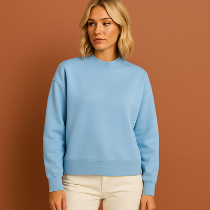 Lichtblauwe casual dames sweater met moderne pasvorm, ideaal voor dagelijks gebruik en ontspannen outfits.