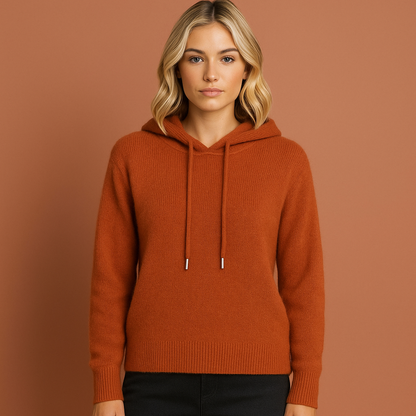 Oranje hoodie voor dames met een casual pasvorm, ideaal voor dagelijks gebruik en comfortabele outfits.