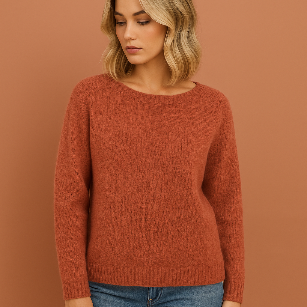 Damestrui in oranje met comfortabele pasvorm, warm en modieus voor casual outfits.