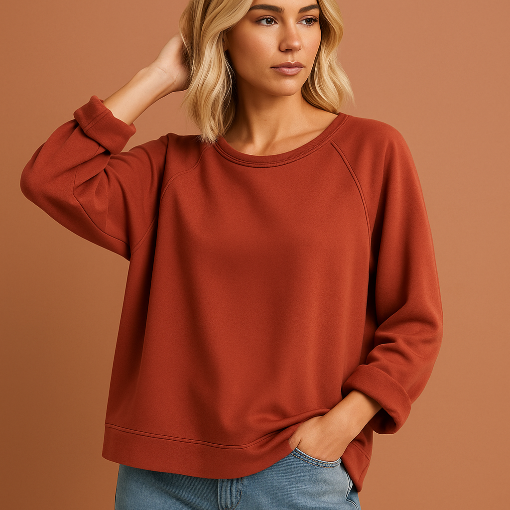 Oranje oversized sweater voor dames met moderne uitstraling, perfect voor casual outfits en ontspannen dagen.