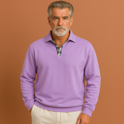 Herentrui in paars met ademend design, lichtgewicht en comfortabel voor casual zomer- en lente-outfits.