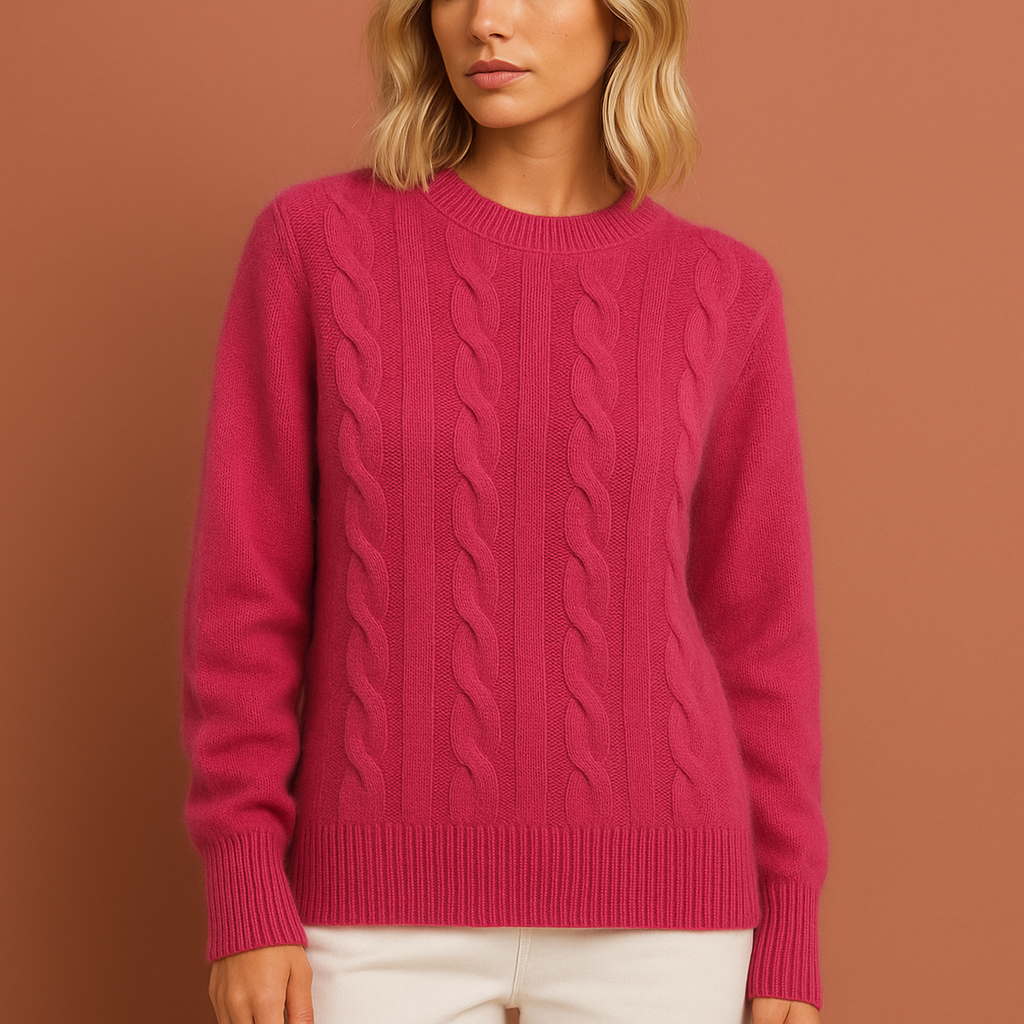 Paarse warme dames sweater met comfortabele pasvorm, ideaal voor casual looks op koude dagen.