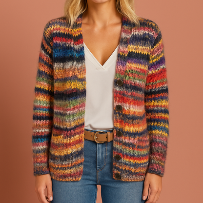 Dames vest in rood met modern kleurendesign, zacht en comfortabel voor casual en stijlvolle outfits.