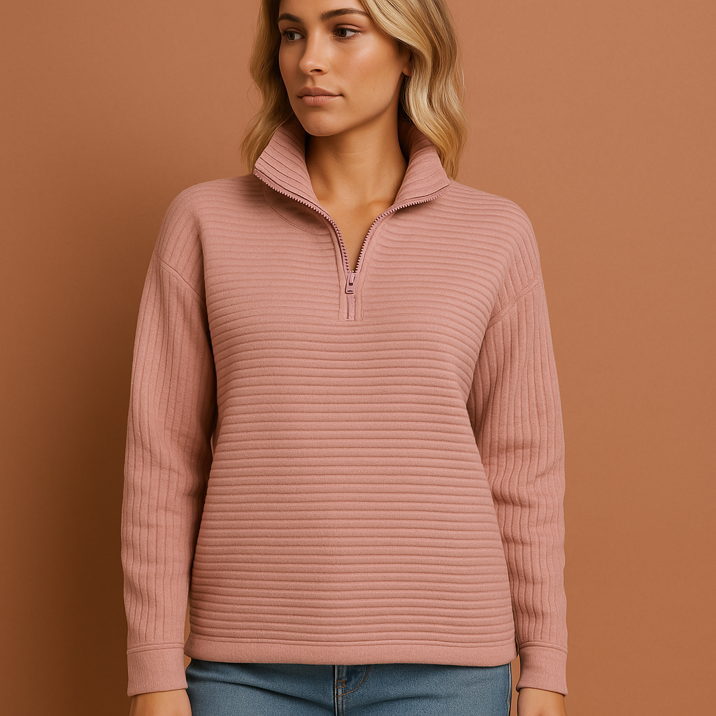 Roze chique sweater voor dames met moderne pasvorm, zacht en comfortabel voor casual of stijlvolle outfits in koude seizoenen.