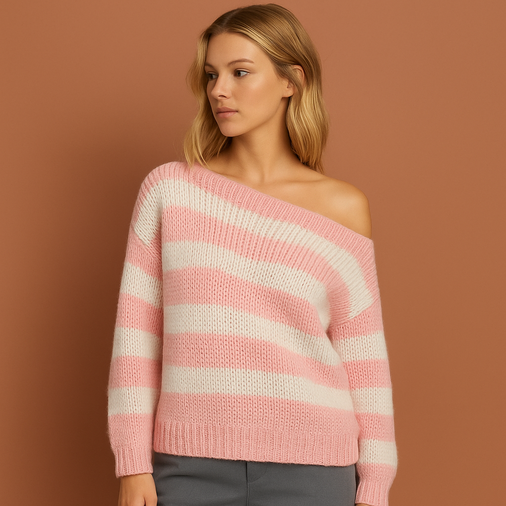 Dames sweater in roze met tijdloos design, zacht en comfortabel voor casual en stijlvolle outfits.