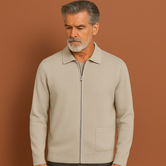 Heren vest in wit met ritssluiting, zacht en comfortabel voor casual en stijlvolle outfits.