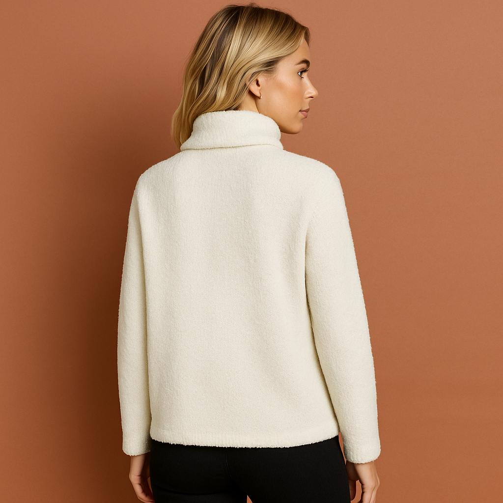 Wit warm jasje voor dames met moderne snit, comfortabel en elegant voor herfst- en winterdagen.