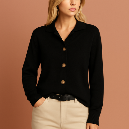 Dames vest in zwart met gebreid design, zacht en comfortabel voor casual en stijlvolle outfits.