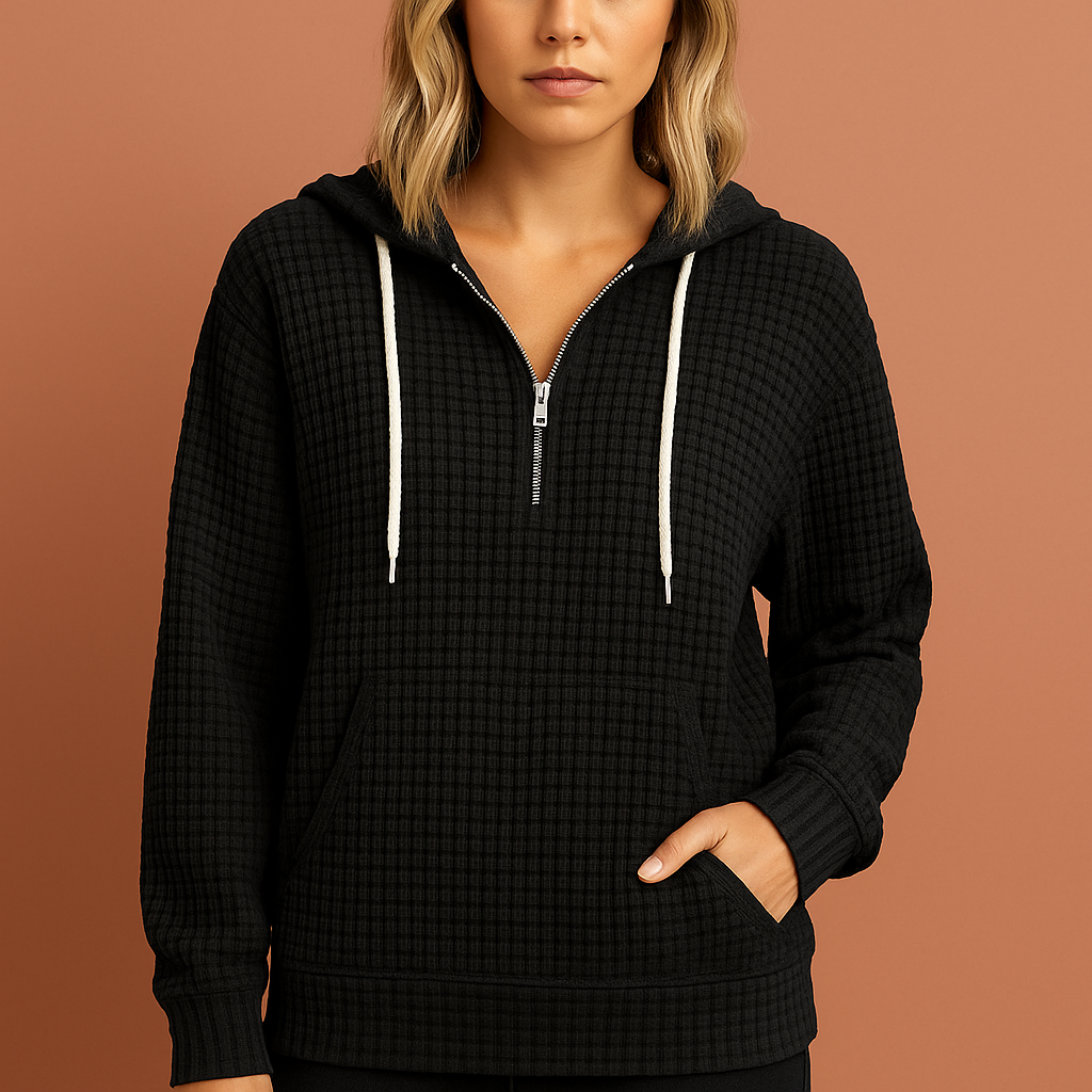 Dames hoodie in zwart met oversized pasvorm, zacht en comfortabel voor casual outfits