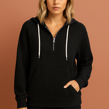 Dames hoodie in zwart met oversized pasvorm, zacht en comfortabel voor casual outfits